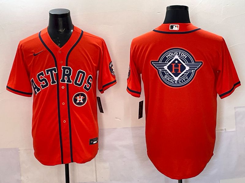 Men 2025 Houston Astros Blank Orange Nike MLB Jersey style 078->houston astros->MLB Jersey
